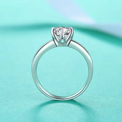 S925 Silver Ring with 1-Carat Moissanite, Certified