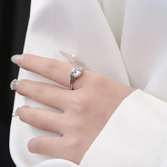 925 Sterling Silver Interwoven Moissanite Ring for Women