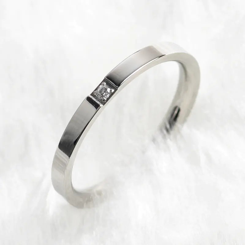 Korean Style Slim Titanium Steel Rose Gold Couple Ring
