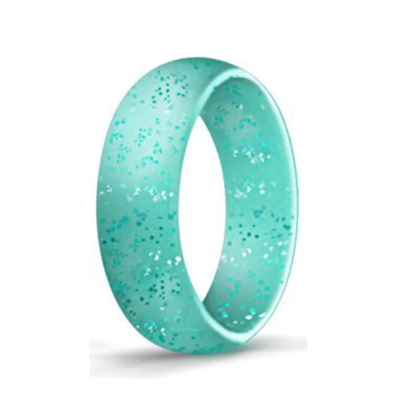 5.7mm Wide New Silicone Ring with Glitter for Women