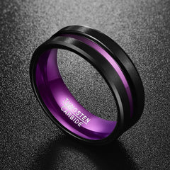 Purple Tungsten Carbide Ring for Men