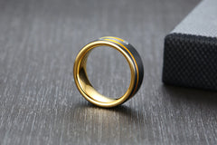 Men's Tungsten Ring with Dual Zircon Stones (8mm)