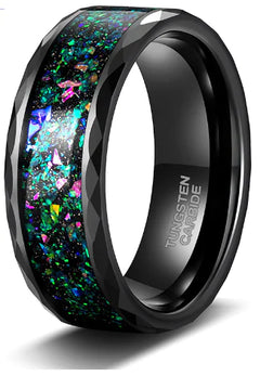Turquoise 4MM Wide Surface Male Tungsten Ring