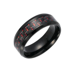 Fashionable Men's Titanium Steel Carbon Fiber Ring