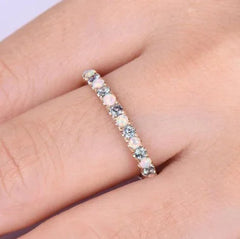 14K Rose Gold Opal Diamond Engagement Ring