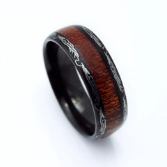 Men's Wood Grain Tungsten Ring - Custom High-End Design