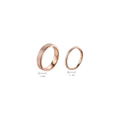 18K Rose Gold Matte Ring for Women, Titanium Steel