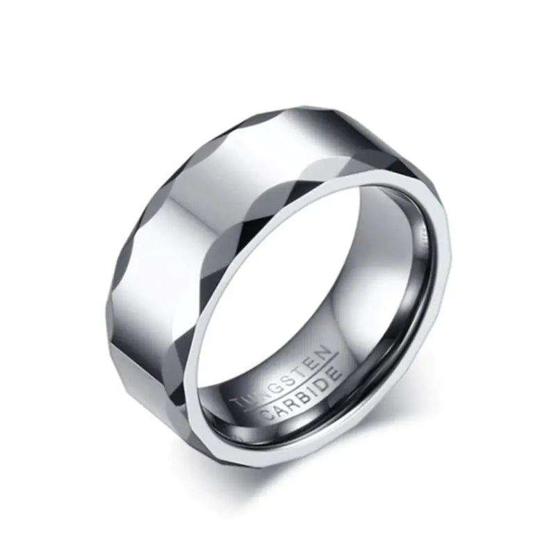 Tungsten Steel Smooth Face Ring for Men