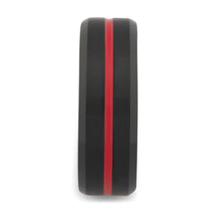 Two-Tone Tungsten Ring for Couples, Black Matte Finish