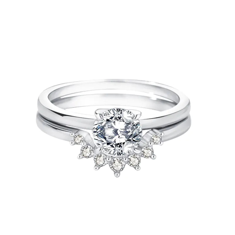 Retro Moissanite Ring in Sterling Silver for Women