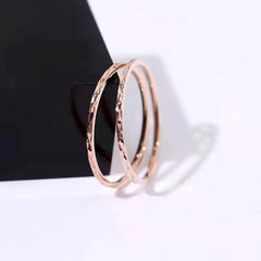 Korean Minimalist Titanium Steel Ring in Rose Gold