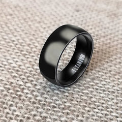 Classic Black Titanium Ring for Men - Fashion Jewelry