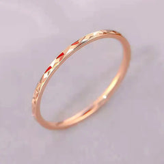 Korean Minimalist Titanium Steel Ring in Rose Gold