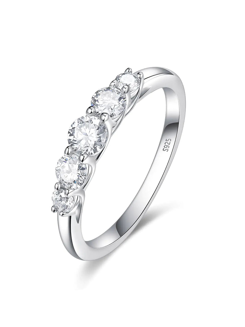 CYW 925 Sterling Silver Stackable Moissanite Anniversary Rings for Women Wife Size 9.5