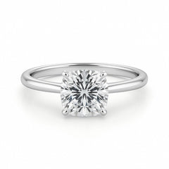 2 Carat Cushion Lab Grown IGI G/VS1 Diamond Solitaire Ring in 14K White Gold