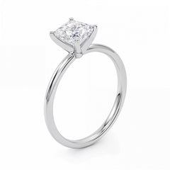 1.50Ct Princess Lab Grown IGI G/VS1 Diamond Ring in 14K White Gold