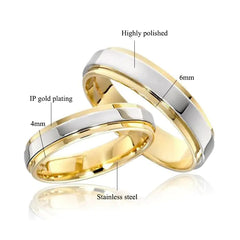 Couple's Rings in 316 Titanium Steel and Tungsten