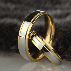 Couple's Rings in 316 Titanium Steel and Tungsten