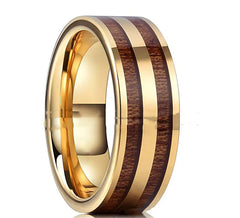 Gold Tungsten Steel Ring for Men, Trendy Design