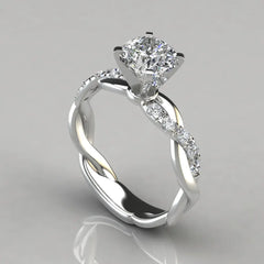 18K Rose Gold Plated Diamond Engagement Ring