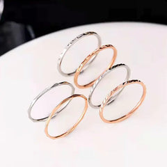Korean Minimalist Titanium Steel Ring in Rose Gold