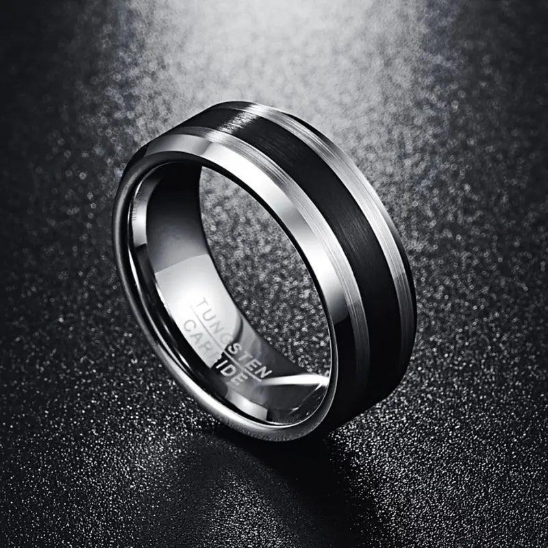 Brushed Black Men's Fashion Ring