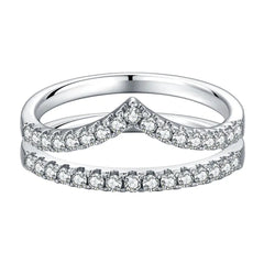 Moissanite Ring S925 Silver Plated Band Jewelry