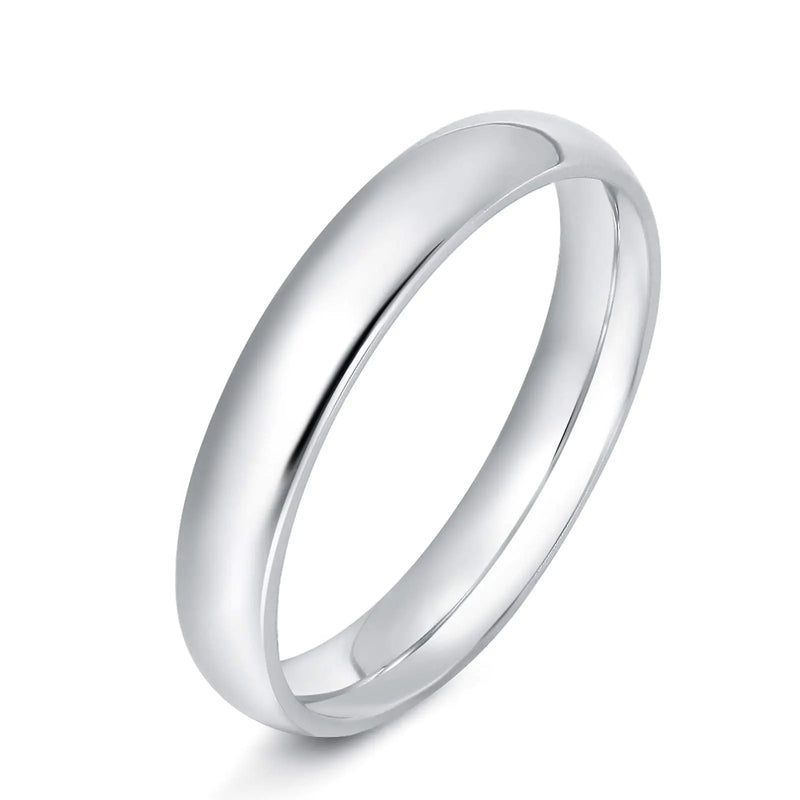 KAZITSAN 4mm Stainless Steel Ring High Polished Dome Silver Wedding Band for Women Men Comfort Fit Size 11.5