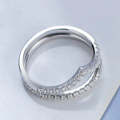 Moissanite Ring S925 Silver Plated Band Jewelry