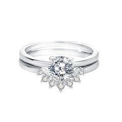 Retro Moissanite Ring in Sterling Silver for Women