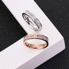 18K Rose Gold Plated Titanium Steel Shell Ring