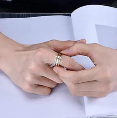 Gold Tungsten Steel Ring for Men, Trendy Design