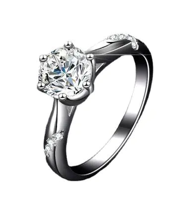Moissanite Solitaire Ring 1 Carat in S925 Silver (One Piece)