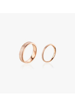 18K Rose Gold Matte Ring for Women, Titanium Steel