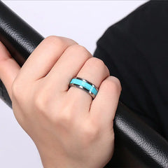 Turquoise Inlay Tungsten Ring