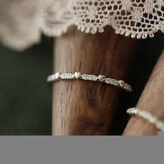 14K Gold Heart-Shaped Ring with Diamond Accents