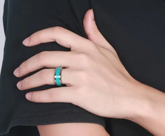Turquoise Inlay Tungsten Ring