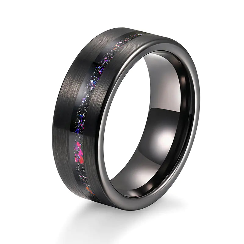 Galaxy Series Brushed Tungsten Ring for Men
