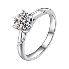 Custom 18K White Gold Moissanite Engagement Ring
