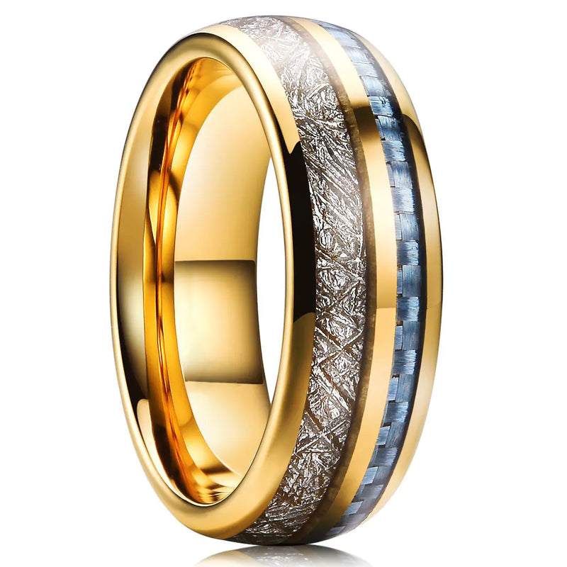 Stainless Steel Carbon Fiber Men's Fashion Ring