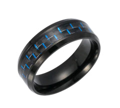Fashionable Men's Titanium Steel Carbon Fiber Ring