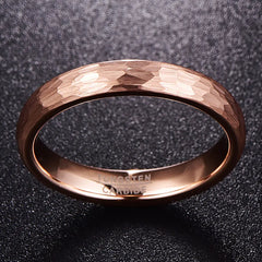 Rose Gold Faceted Ring, 4MM Width