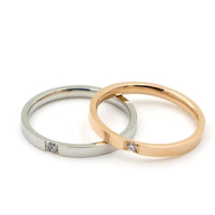 Korean Style Slim Titanium Steel Rose Gold Couple Ring