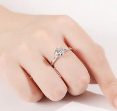 Custom 18K White Gold Moissanite Engagement Ring