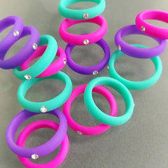 5mm Wide Band Diamond Ring - Silicone Christmas Gift