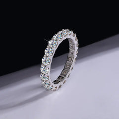 S925 Sterling Silver Moissanite Stackable Diamond Ring