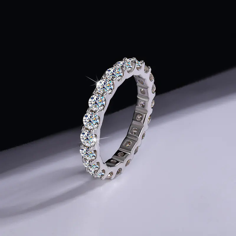 S925 Sterling Silver Moissanite Stackable Diamond Ring