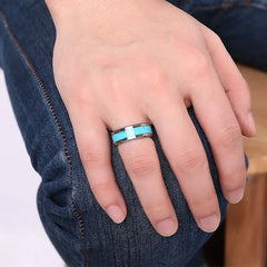 Turquoise Inlay Tungsten Ring