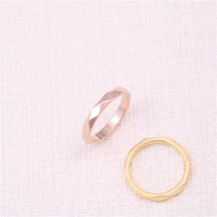 Minimalist Titanium Steel Rose Gold Ring for Women