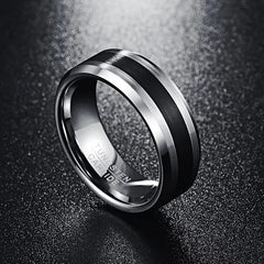 Brushed Black Men's Fashion Ring